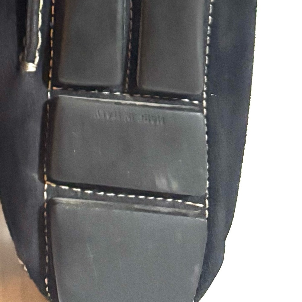 Prada vintage Black Suede Loafers with Silver Chain Accent size 40 - Picture 2 of 8